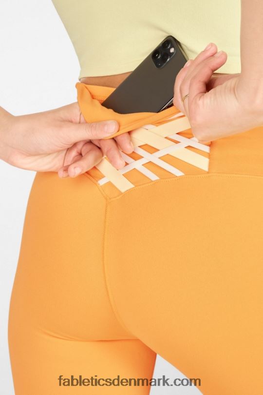 Fabletics Kvinder boost ii højtaljede stropper capri PNX2T1317 dreamsicle/citroncreme/kølig mynte