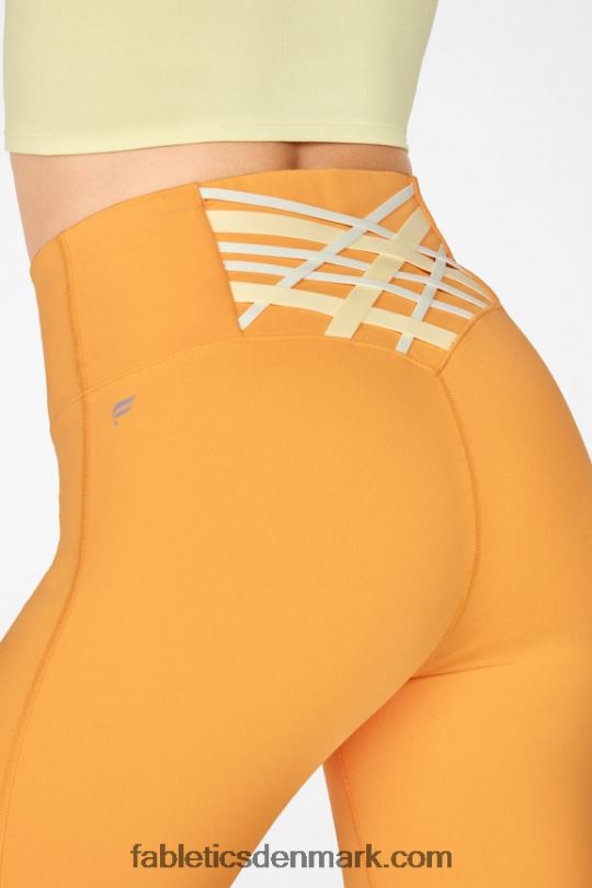 Fabletics Kvinder boost ii højtaljede stropper capri PNX2T1317 dreamsicle/citroncreme/kølig mynte