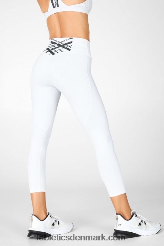 Fabletics Kvinder boost ii højtaljede stropper capri PNX2T1318 hvid/mikro prik