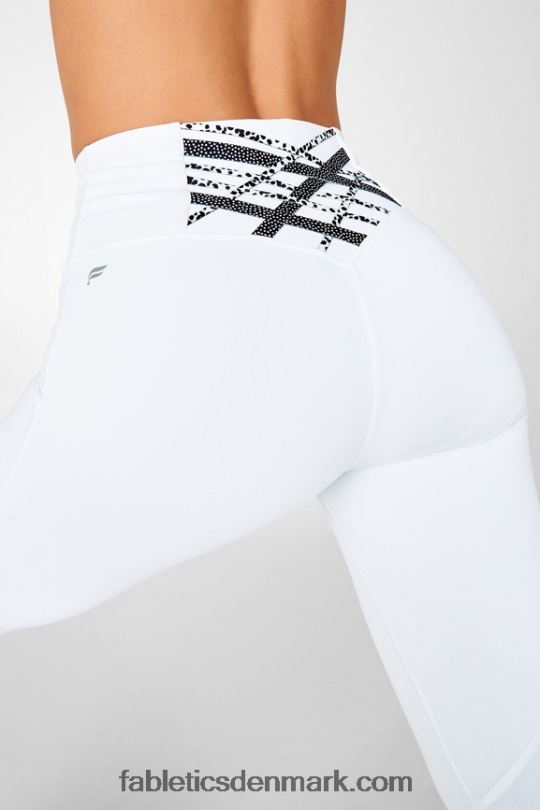 Fabletics Kvinder boost ii højtaljede stropper capri PNX2T1318 hvid/mikro prik