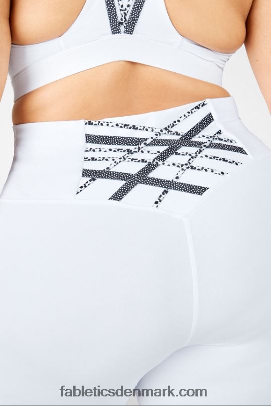 Fabletics Kvinder boost ii højtaljede stropper capri PNX2T1319 hvid/mikro prik