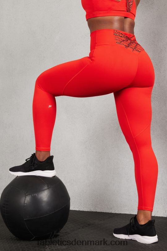 Fabletics Kvinder boost powerhold højtaljet 7/8 legging 58 PNX2T839 elektrisk kirsebær mini leopard