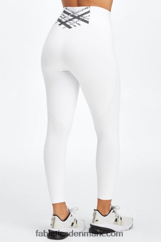 Fabletics Kvinder boost powerhold højtaljet 7/8 legging 59 PNX2T848 hvid/mikroprik/plettet