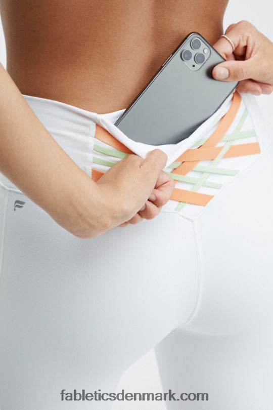 Fabletics Kvinder boost powerhold højtaljet 7/8 legging 61 PNX2T856 hvid/isterning multi