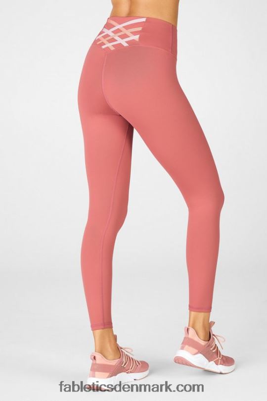 Fabletics Kvinder boost powerhold højtaljet 7/8 legging 61 PNX2T857 støvet cedertræ/blomst/perlelyserød