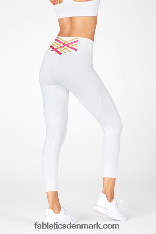 Fabletics Kvinder boost powerhold højtaljet 7/8 legging 62 PNX2T863 hvid/plys pink multi