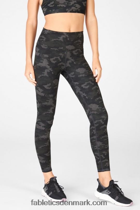 Fabletics Kvinder boost powerhold højtaljet 7/8 legging 63 PNX2T868 trækul camo/blad