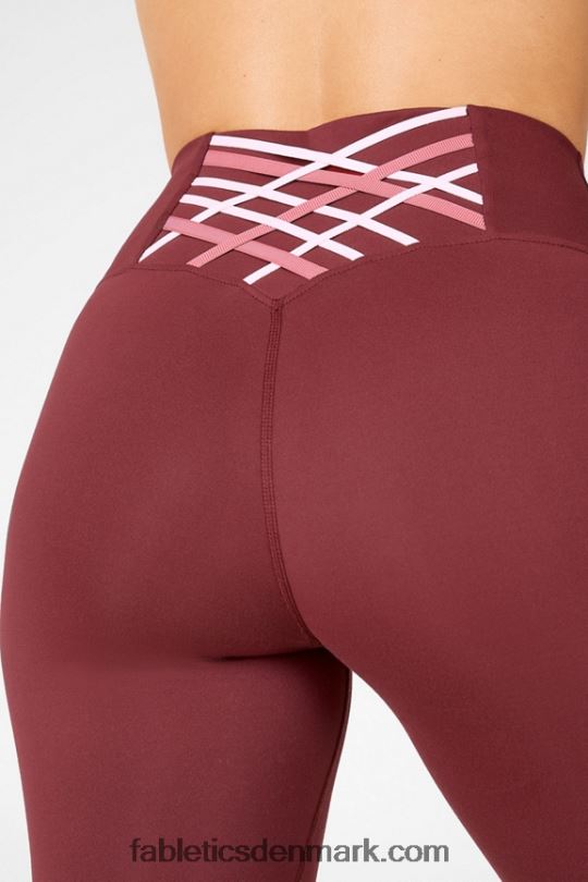 Fabletics Kvinder boost powerhold højtaljet 7/8 legging 73 PNX2T927 rust/støvet cedertræ/perle pink