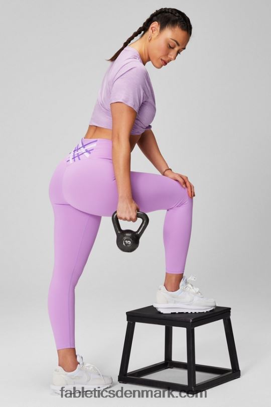 Fabletics Kvinder boost powerhold højtaljet 7/8 legging 84 PNX2T1196 krystalhule/lilla hvisken/talg lilla