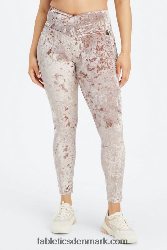 Fabletics Kvinder crossover legging i knust velour PNX2T1074 Bamse