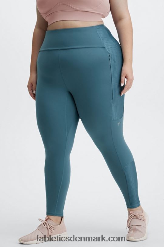 Fabletics Kvinder højtaljet motion365 løb 7/8 PNX2T1228 rigtig blågrøn