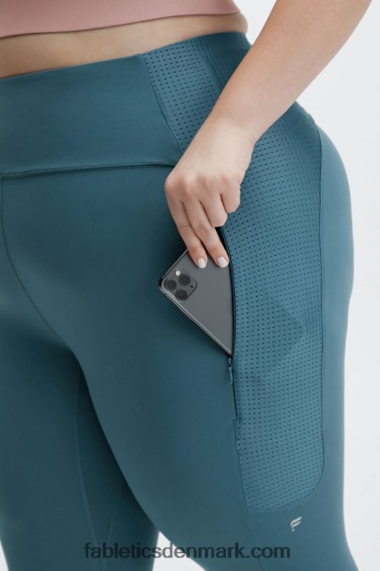 Fabletics Kvinder højtaljet motion365 løb 7/8 PNX2T1228 rigtig blågrøn