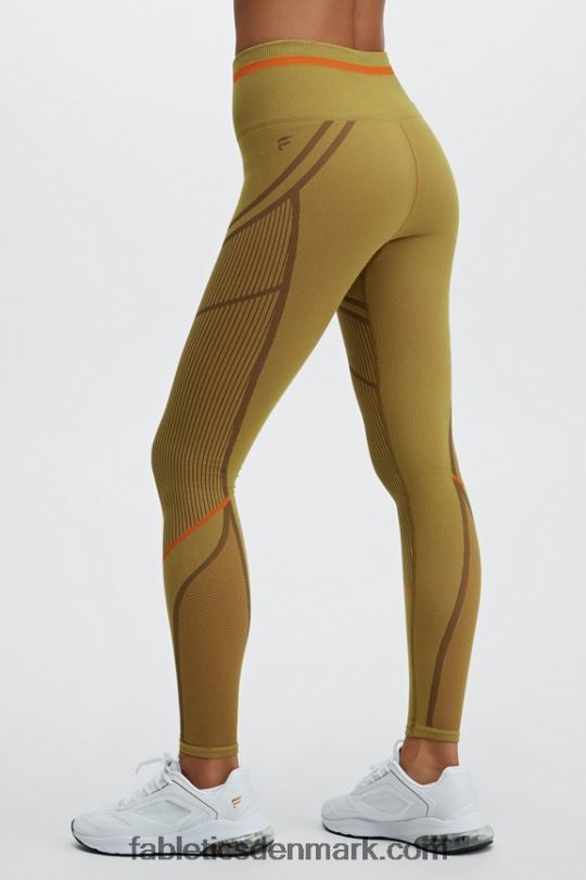 Fabletics Kvinder højtaljet sømløs jacquardlegging PNX2T1210 varm oliven/multi