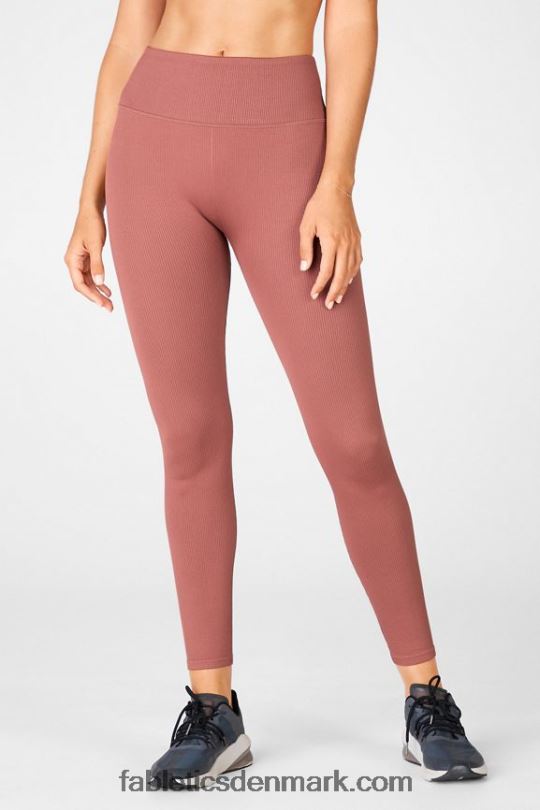 Fabletics Kvinder højtaljet, sømløs legging med snørebånd PNX2T1296 kirsebær mokka