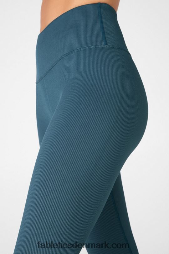 Fabletics Kvinder højtaljet sømløs riblegging PNX2T1298 tonalt himmelblåt/surt æble
