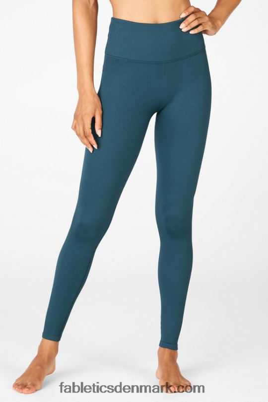 Fabletics Kvinder højtaljet sømløs riblegging PNX2T1299 blå nova/blå klokke