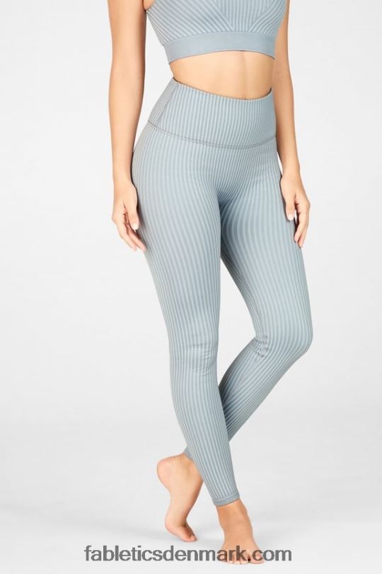 Fabletics Kvinder højtaljet sømløs riblegging PNX2T1300 regnsky/arktisk grå