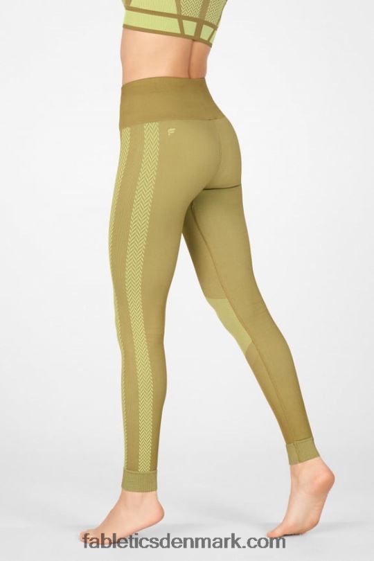 Fabletics Kvinder højtaljet sømløs ternet legging PNX2T1327 timian/kølig mynte