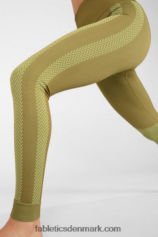 Fabletics Kvinder højtaljet sømløs ternet legging PNX2T1327 timian/kølig mynte
