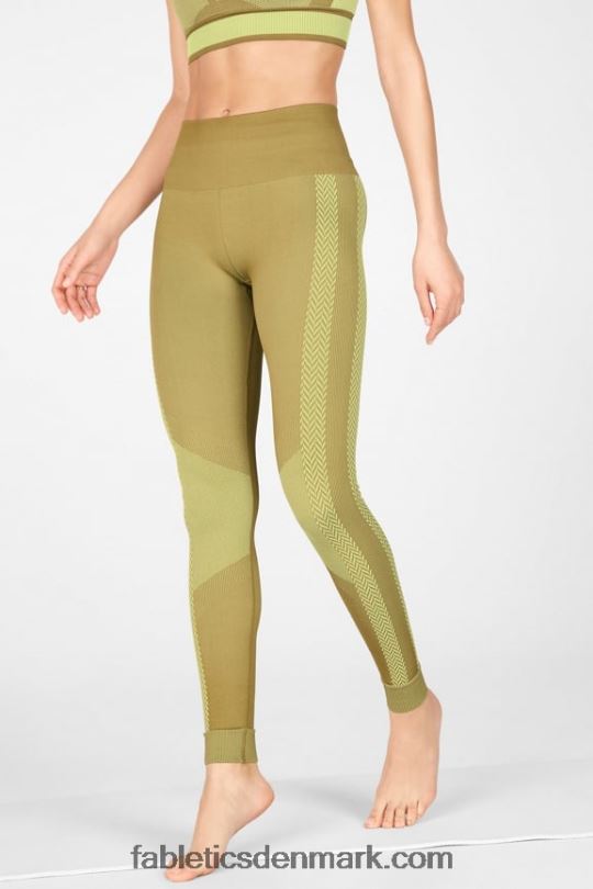 Fabletics Kvinder højtaljet sømløs ternet legging PNX2T1327 timian/kølig mynte