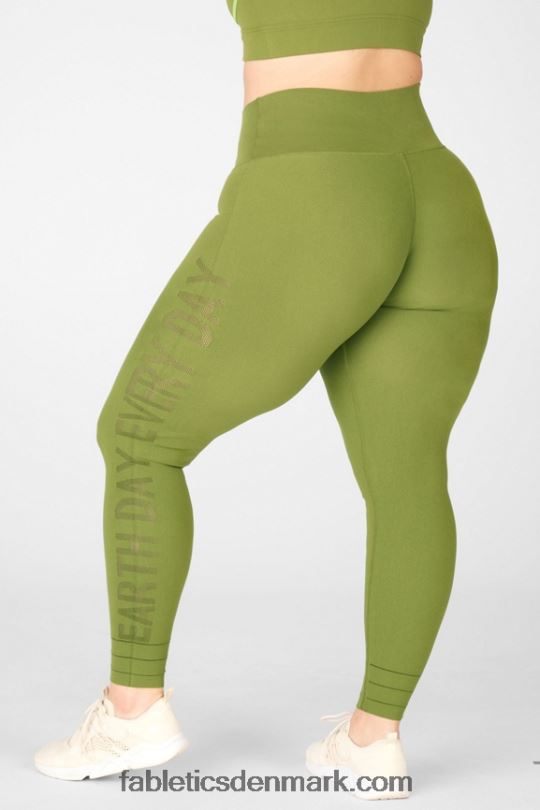 Fabletics Kvinder højtaljet, skulpturel legging af jord PNX2T1314 basilikum/grizzly