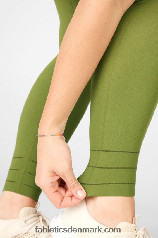 Fabletics Kvinder højtaljet, skulpturel legging af jord PNX2T1314 basilikum/grizzly