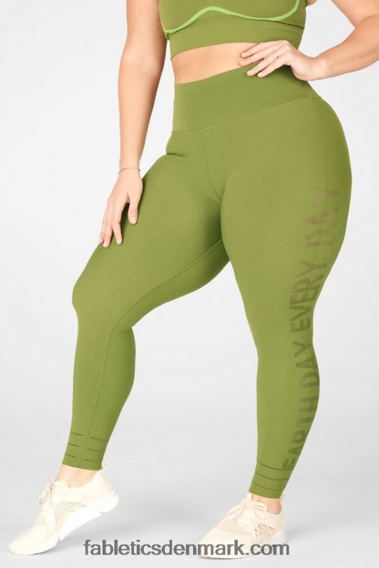 Fabletics Kvinder højtaljet, skulpturel legging af jord PNX2T1314 basilikum/grizzly