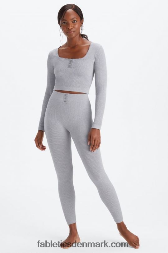 Fabletics Kvinder kabelstrik 7/8 legging PNX2T1032 klassisk grå lyng
