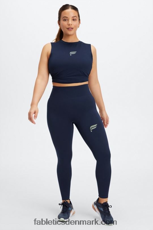 Fabletics Kvinder løb hvor som helst motion365 hw 7/8 legging PNX2T1099 dyb marineblå/reflekterende logo