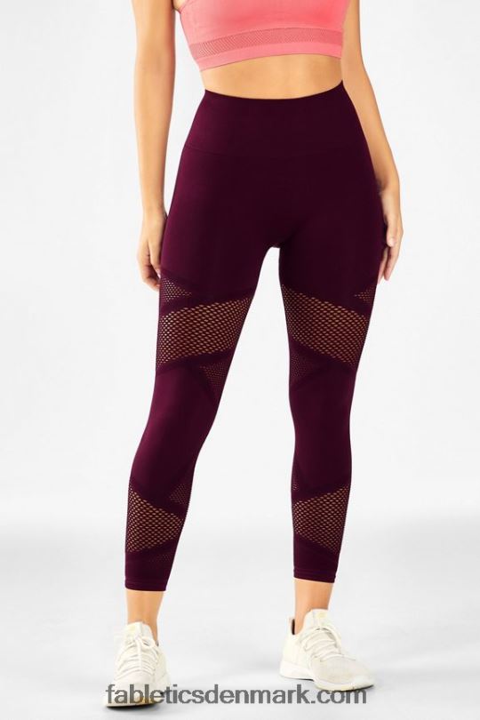 Fabletics Kvinder mosaik højtaljet 7/8 PNX2T1226 bordeaux