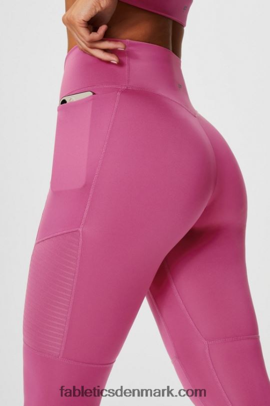 Fabletics Kvinder motion365+ højtaljet moto-legging PNX2T1026 røde kinder