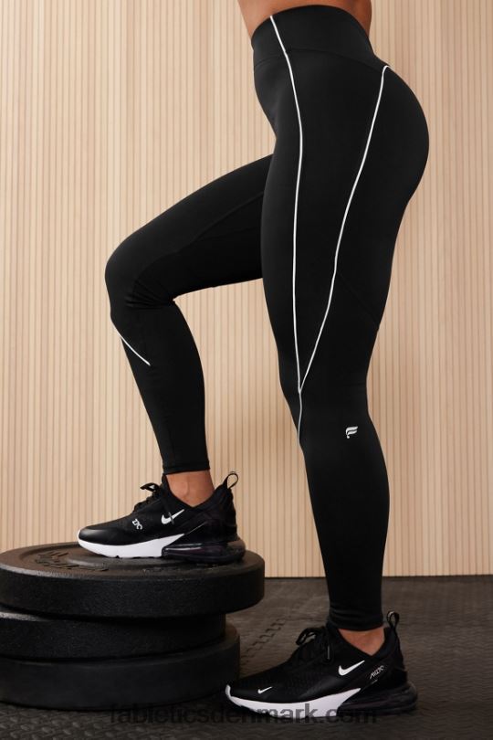 Fabletics Kvinder motion365+ legging med høj talje PNX2T997 sort/klassisk hvid