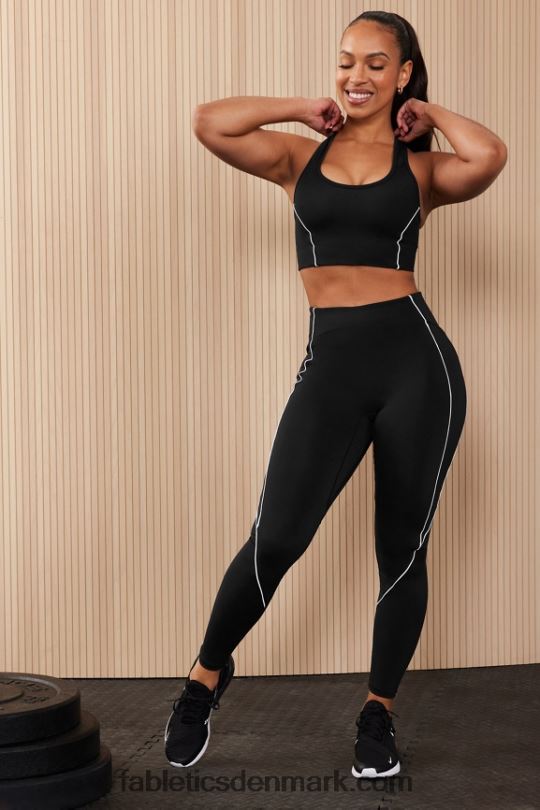 Fabletics Kvinder motion365+ legging med høj talje PNX2T997 sort/klassisk hvid