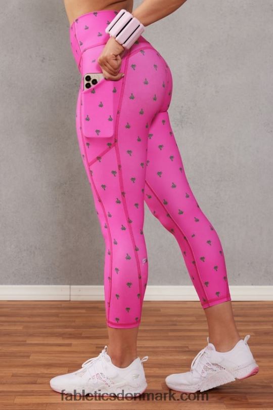 Fabletics Kvinder oasis højtaljede capri PNX2T959 pink escape palm palme