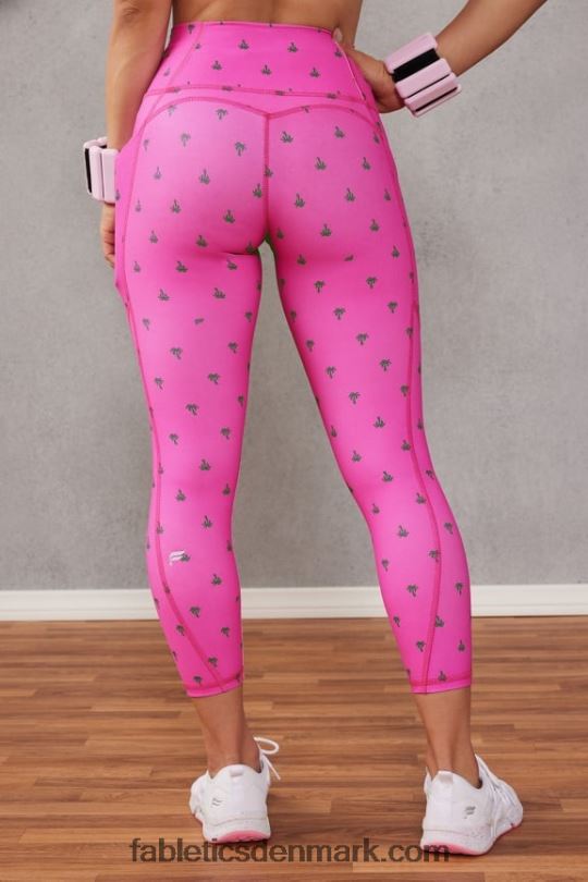 Fabletics Kvinder oasis højtaljede capri PNX2T959 pink escape palm palme