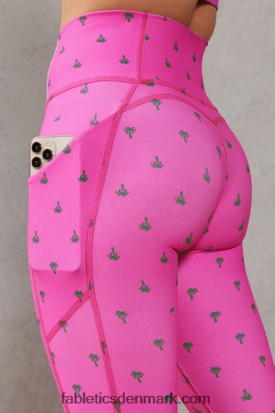 Fabletics Kvinder oasis højtaljede capri PNX2T959 pink escape palm palme