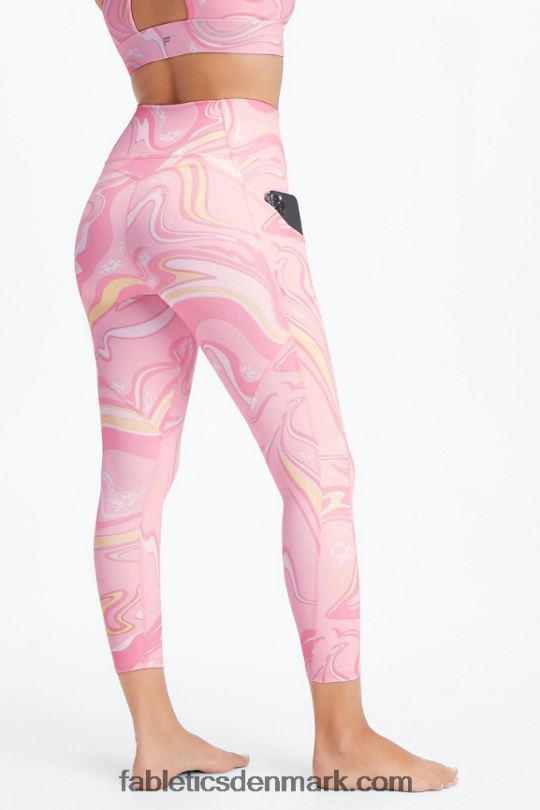 Fabletics Kvinder oasis pureluxe højtaljede capri PNX2T961 guava marmor tusindfryd