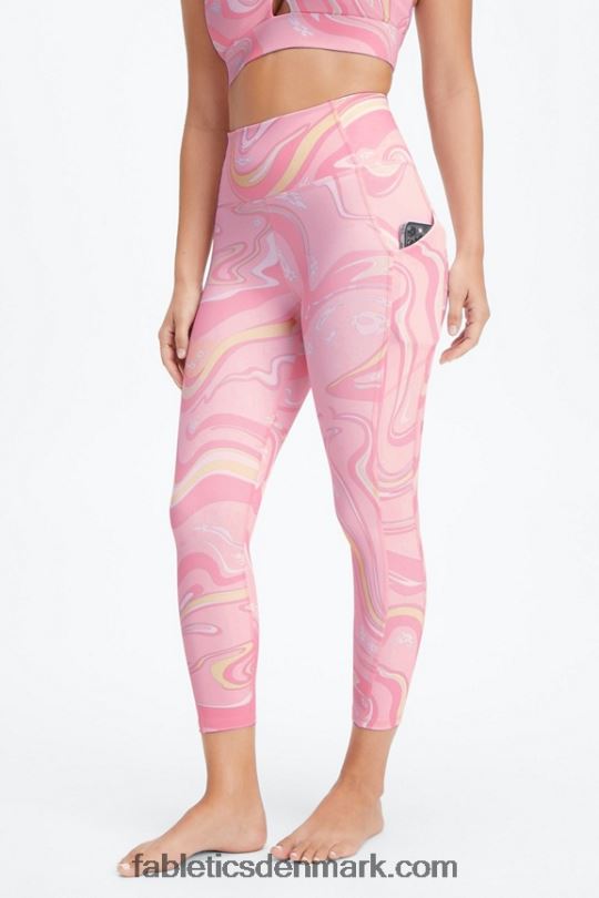 Fabletics Kvinder oasis pureluxe højtaljede capri PNX2T961 guava marmor tusindfryd