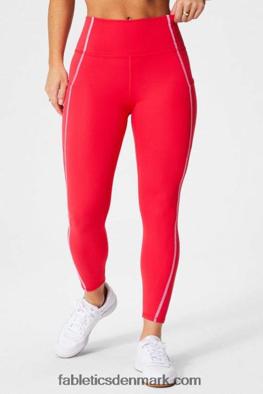 Fabletics Kvinder oasis pureluxe højtaljet 7/8 legging 47 PNX2T781 klassisk kirsebær/klassisk hvid