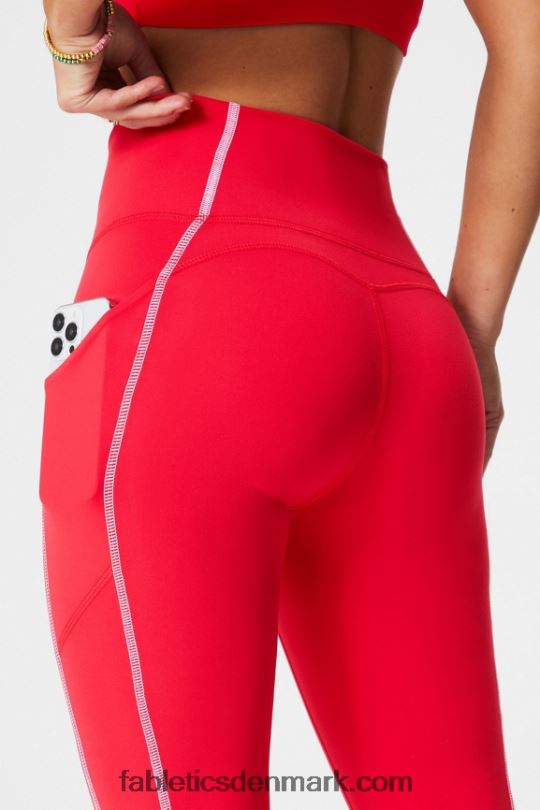 Fabletics Kvinder oasis pureluxe højtaljet 7/8 legging 47 PNX2T781 klassisk kirsebær/klassisk hvid
