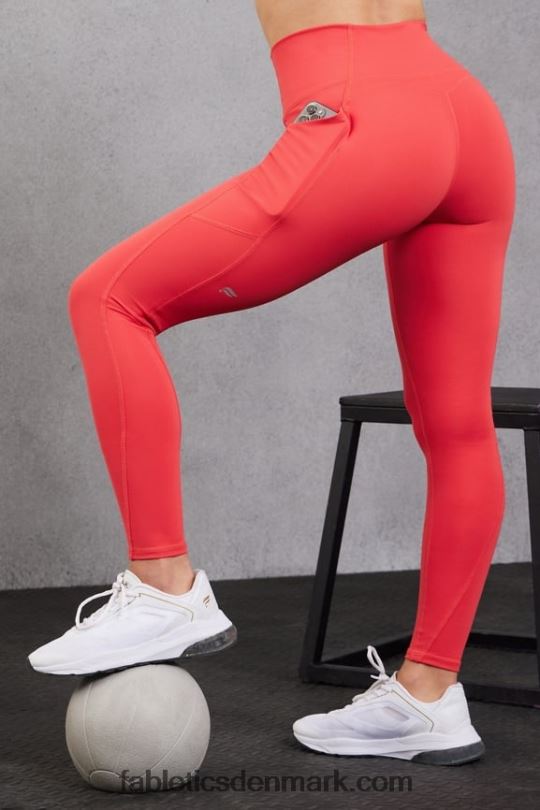 Fabletics Kvinder oasis pureluxe højtaljet 7/8 legging 49 PNX2T791 jordbær rød