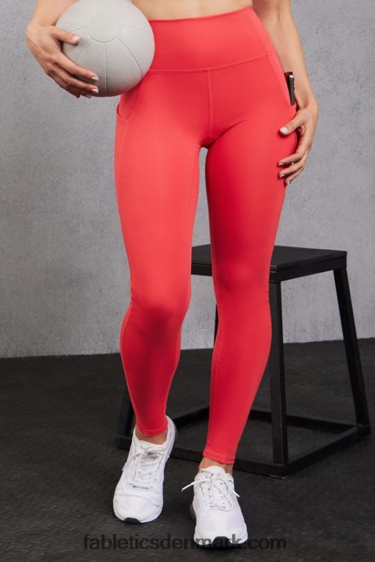 Fabletics Kvinder oasis pureluxe højtaljet 7/8 legging 49 PNX2T791 jordbær rød