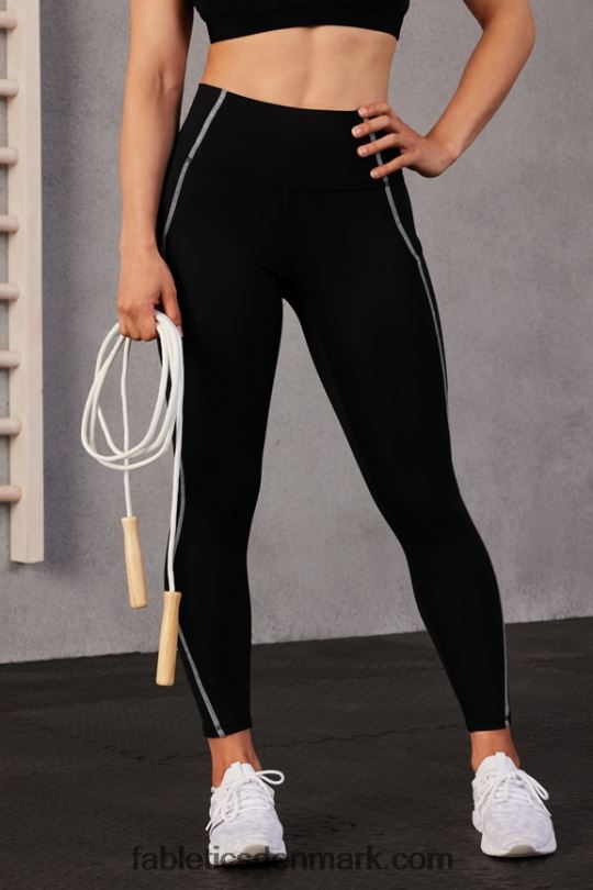 Fabletics Kvinder oasis pureluxe højtaljet 7/8 legging 57 PNX2T829 sort/klassisk hvid