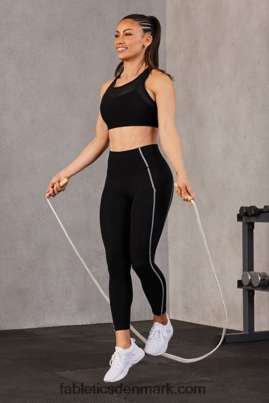 Fabletics Kvinder oasis pureluxe højtaljet 7/8 legging 57 PNX2T829 sort/klassisk hvid