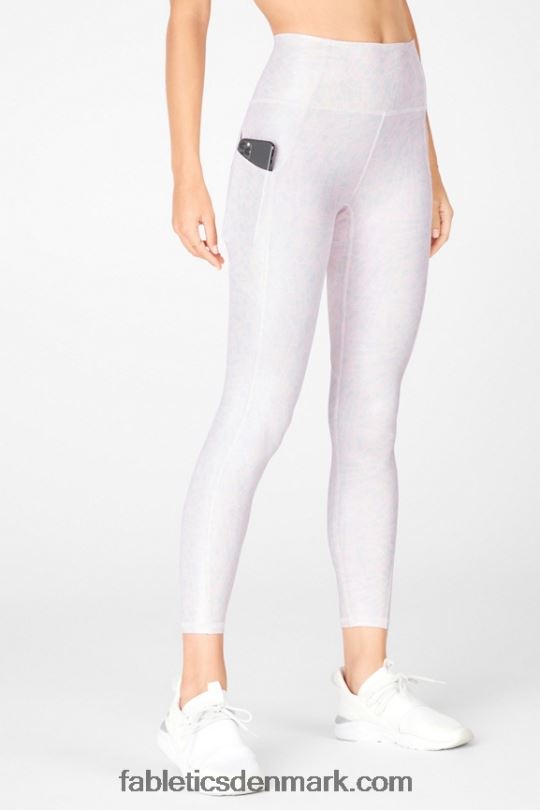 Fabletics Kvinder oasis pureluxe højtaljet 7/8 legging 82 PNX2T1152 hvid krystallinsk glans