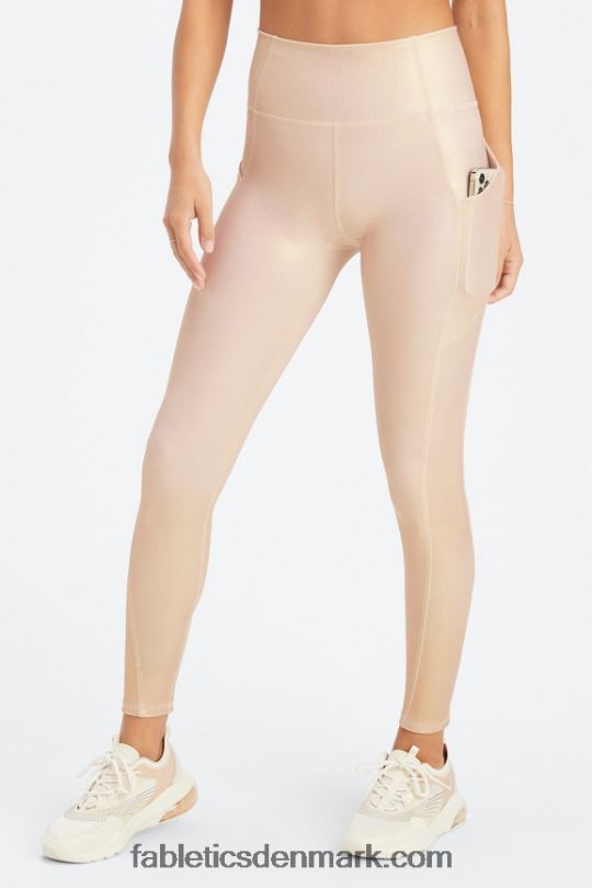 Fabletics Kvinder oasis pureluxe højtaljet legging 69 PNX2T907 guld hologram