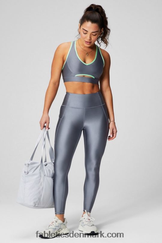 Fabletics Kvinder oasis pureluxe højtaljet shine 7/8 legging PNX2T894 stormskyen skinner