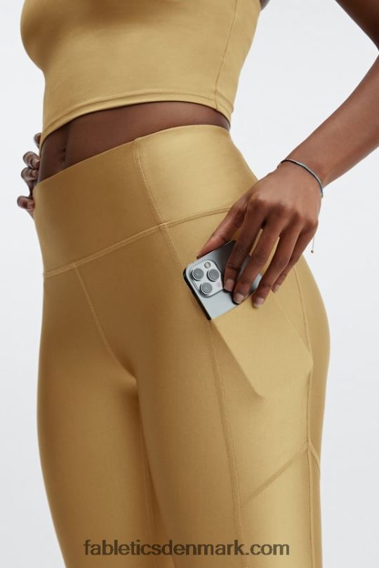 Fabletics Kvinder oasis pureluxe højtaljet shine 7/8 legging PNX2T897 bronze tåge glans