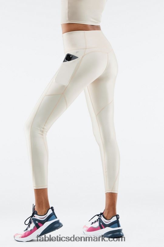 Fabletics Kvinder oasis pureluxe højtaljet shine 7/8 legging PNX2T898 grå tåge skinne