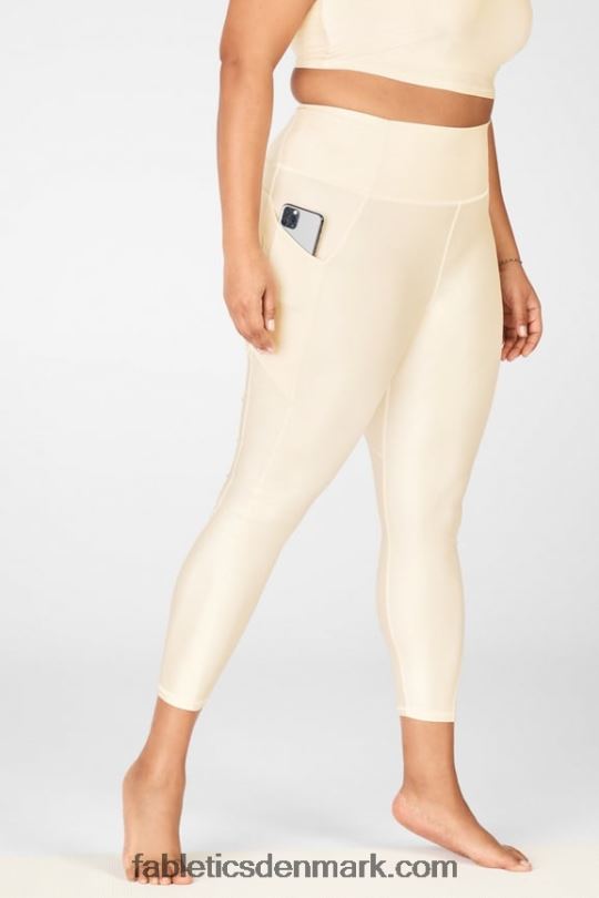 Fabletics Kvinder oasis pureluxe højtaljet shine 7/8 legging PNX2T900 smørcreme glans
